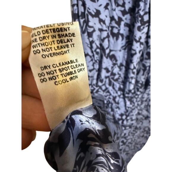 Natalie Martin Silk Blue Floral Midi Dress – Women’s Size XS - Picture 7 of 7